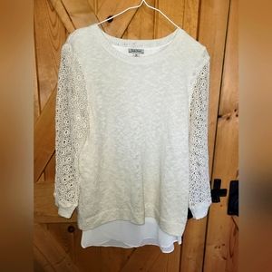 Lucky brand SWEATER WOMENS EYELET  M